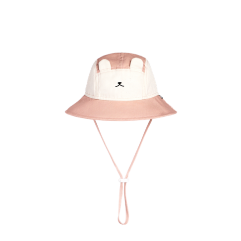 KIETLA Camper Hat UPF50 orgaanilisest puuvillast päikesekaitsega müts NATURAL-PINK, 0-2 aastat