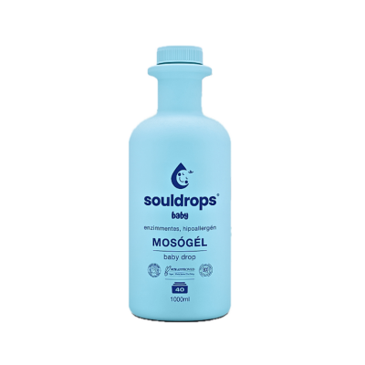 SOULDROPS hüpoallergeene pesugeel beebiriietele BABYDROP, 1000ml