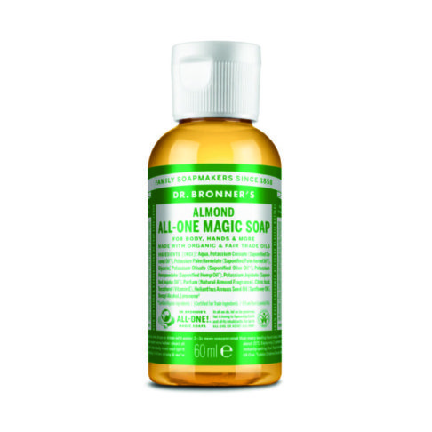 Dr. Bronner's 18-in-1 mandli/martsipani lõhnaline vedelseep, 60ml