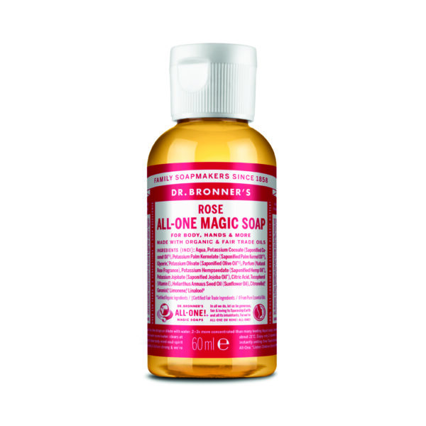 Dr. Bronner's 18-in-1 roosilõhnaline vedelseep, 60ml