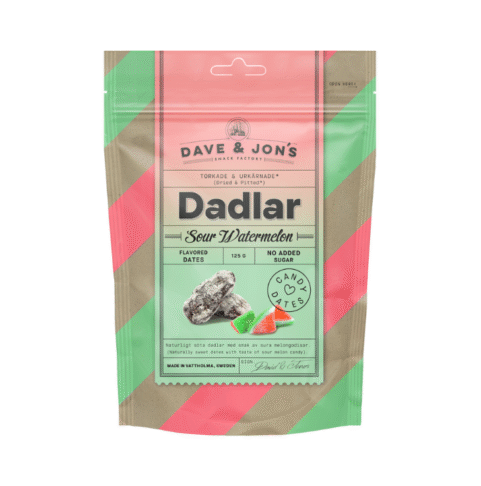 DAVE AND JON'S maitsestatud datlid "Sour Watermelon", 125g