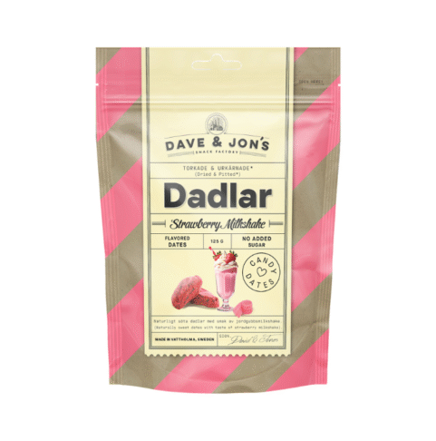 DAVE AND JON'S  maitsestatud datlid "Strawberry Milkshake" 125g
