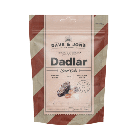 DAVE AND JON'S  maitsestatud datlid "Sour Cola'', 125g