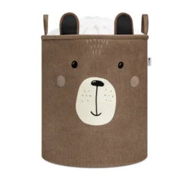 SIPO Premium puuvillane mänguasjade hoiukorv pingutusnööriga XXL, Brown Bear