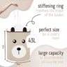SIPO Premium puuvillane mänguasjade hoiukorv pingutusnööriga XL, Beige Bear - Image 5