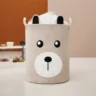 SIPO Premium puuvillane mänguasjade hoiukorv pingutusnööriga XL, Beige Bear - Image 4