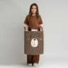 SIPO Premium puuvillane mänguasjade hoiukorv pingutusnööriga XXL, Brown Bear - Image 6