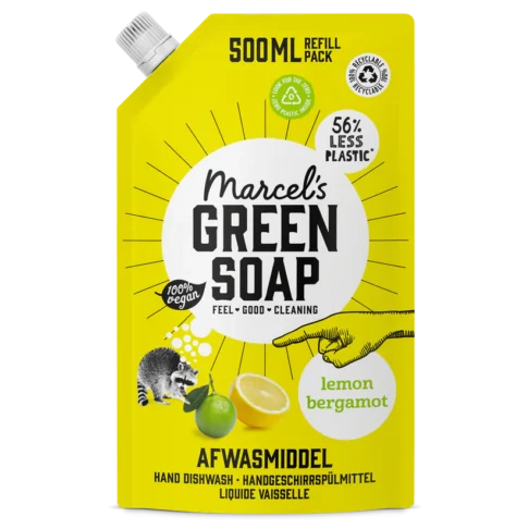 MARCEL'S GREEN SOAP lemon ja bergamont nõudepesuvahend, TÄITEPAKEND 500 ml