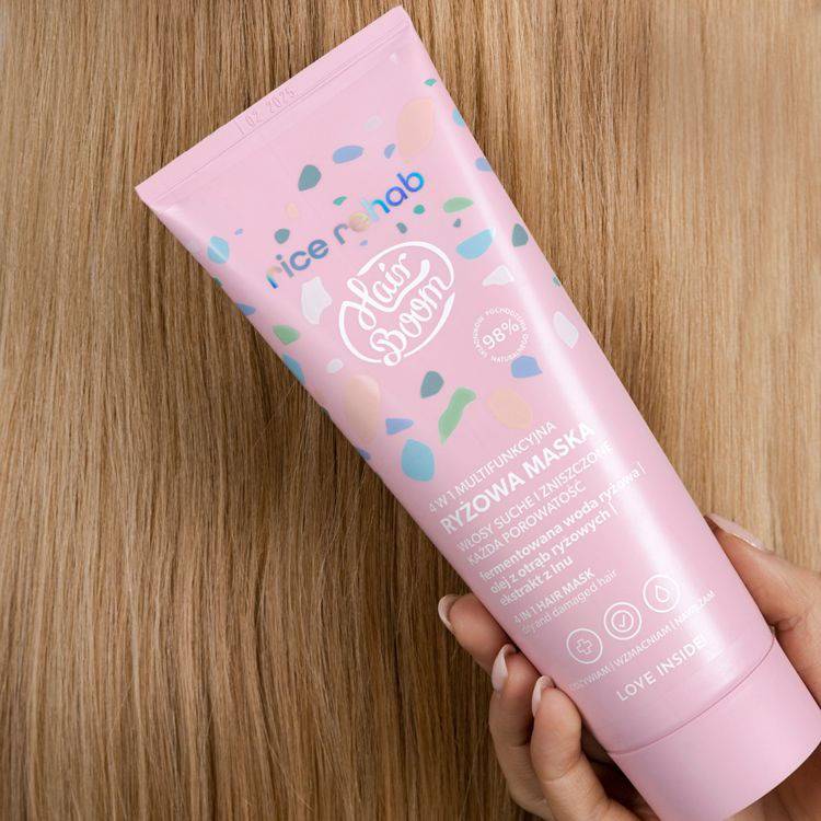 BIELENDA HairBoom Rice Rehab looduslik multifunktsionaalne 4in1 riisimask juustele, 200 ml - Pilt 14