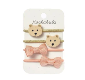 ROCKAHULA Teddy Bear juuksekummid, 4 tk