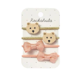 ROCKAHULA Teddy Bear juuksekummid, 4 tk