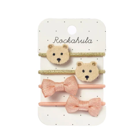ROCKAHULA Teddy Bear juuksekummid, 4 tk