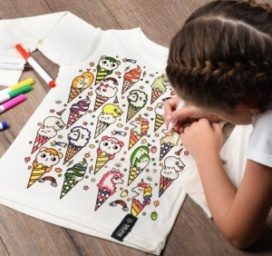 SELFIE CLOTHING värvi ise jäätise pluus, suurus 3-4 eluaastat (122)