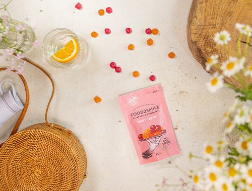FOOD2SMILE Fruit-tastic suhkruvabad puuviljakommid apelsini- ja kirsimaitsega, 85g - Image 4