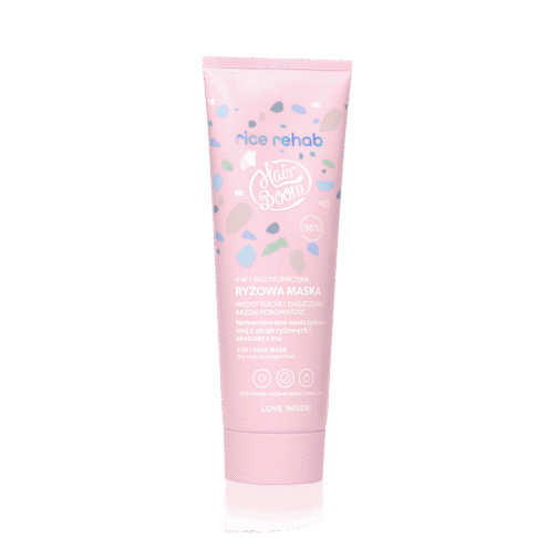 BIELENDA HairBoom Rice Rehab looduslik multifunktsionaalne 4in1 riisimask juustele, 200 ml
