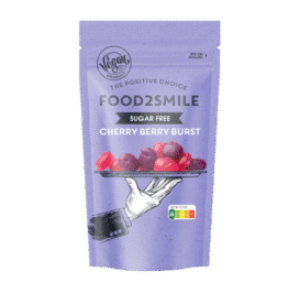 FOOD2SMILE Cherry Berry Burst suhkruvabad kummikommid kirsi ja vaarika maiselised, 85g