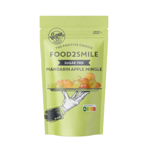 FOOD2SMILE Suhkruvabad kummikommid õuna- ja mandariinimaitsega Mandarin Apple Mingle, 85g