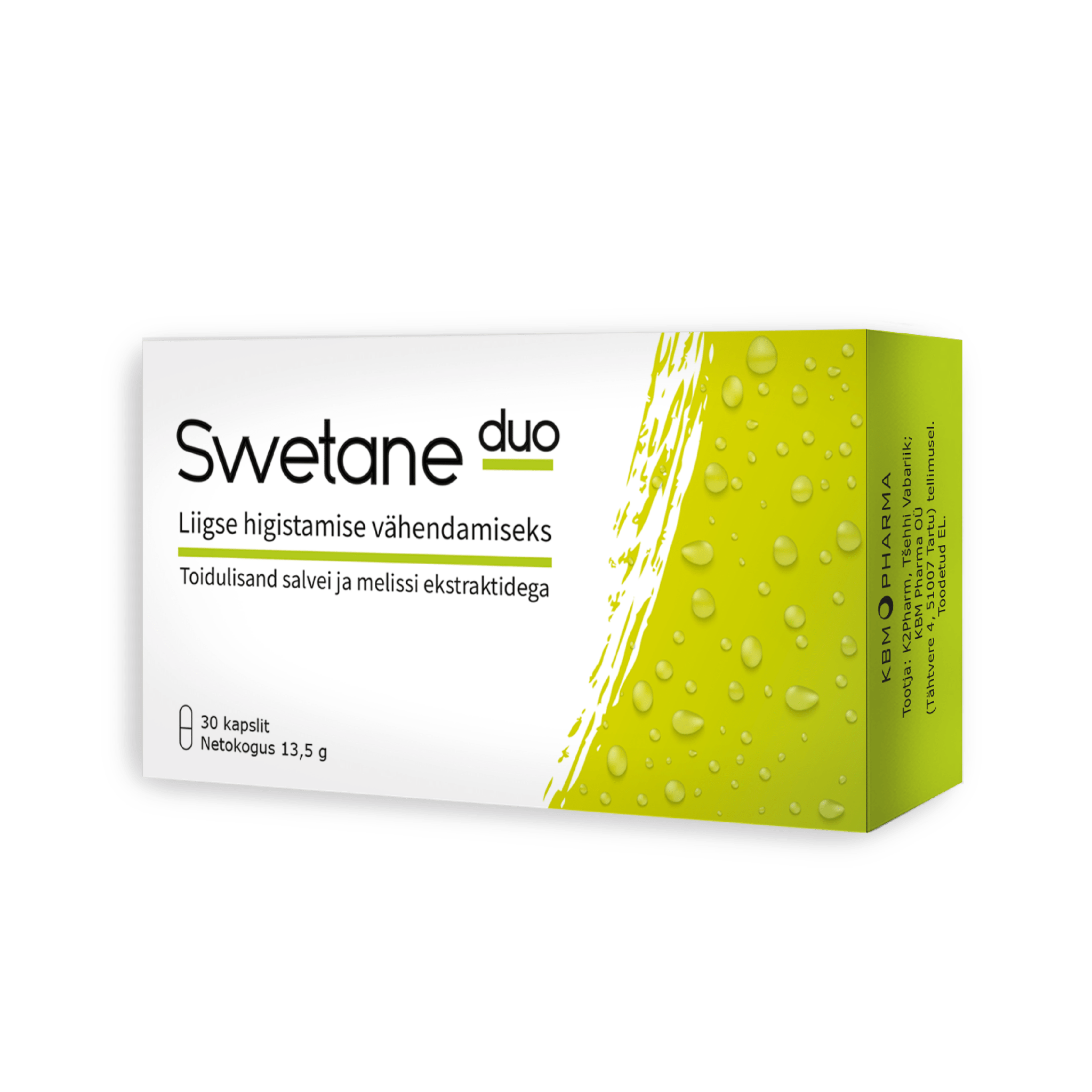 SWETANE DUO liigse higistamise vähendamiseks, 30tk