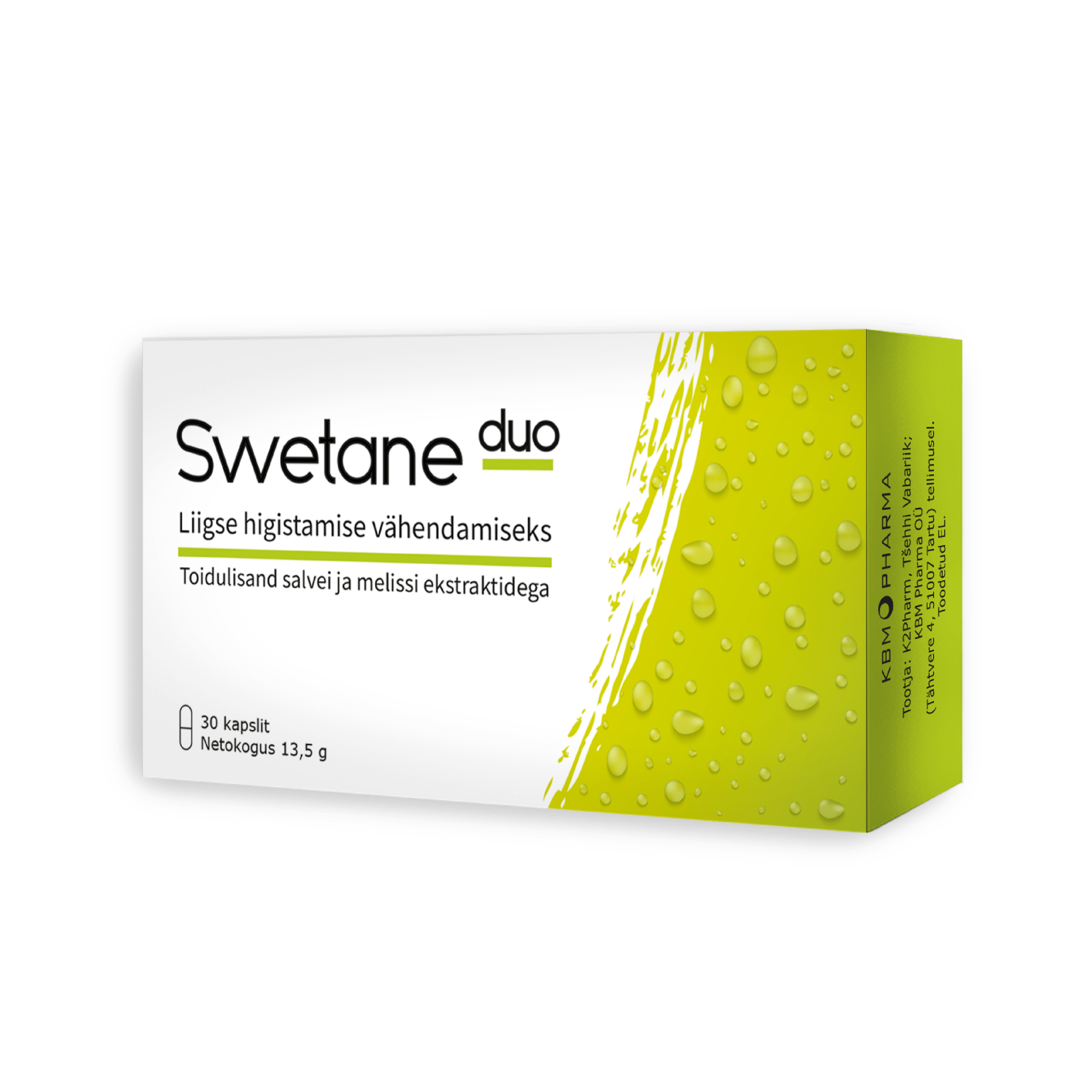 SWETANE DUO liigse higistamise vähendamiseks, 30tk