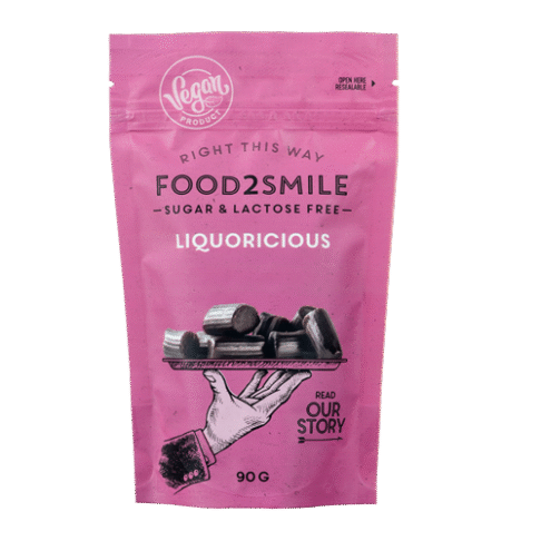 FOOD2SMILE Liquoricious suhkruvaba lagritsakommid, 85g