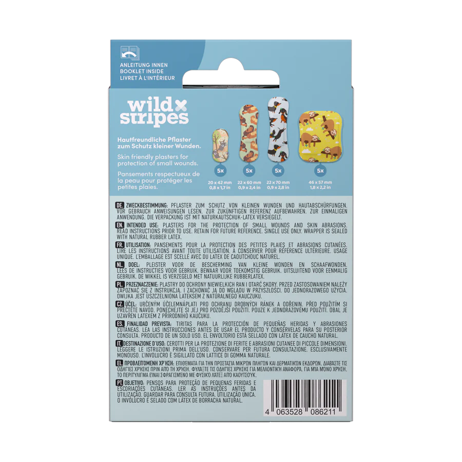 WILD STRIPES Kids Animal lõbusad ja nahasõbralikud plaastrid tundlikule nahale, 20tk - Image 3