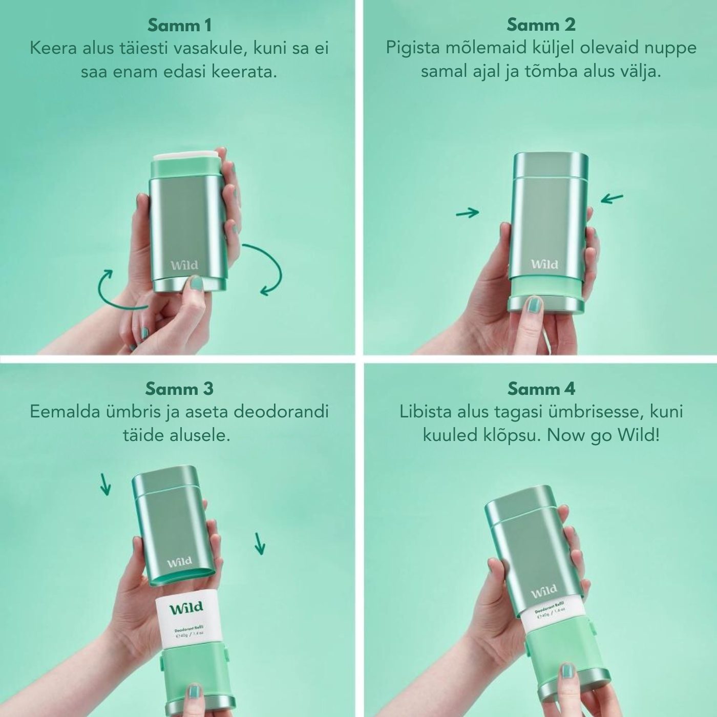 WILD Pulkdeodorant koos ümbrisega Fresh Cotton & Sea Salt Aqua Case, 40g - Image 3