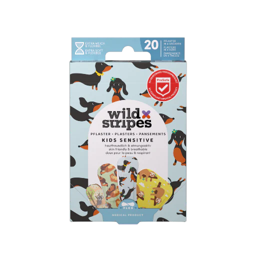 WILD STRIPES Kids Animal lõbusad ja nahasõbralikud plaastrid tundlikule nahale, 20tk