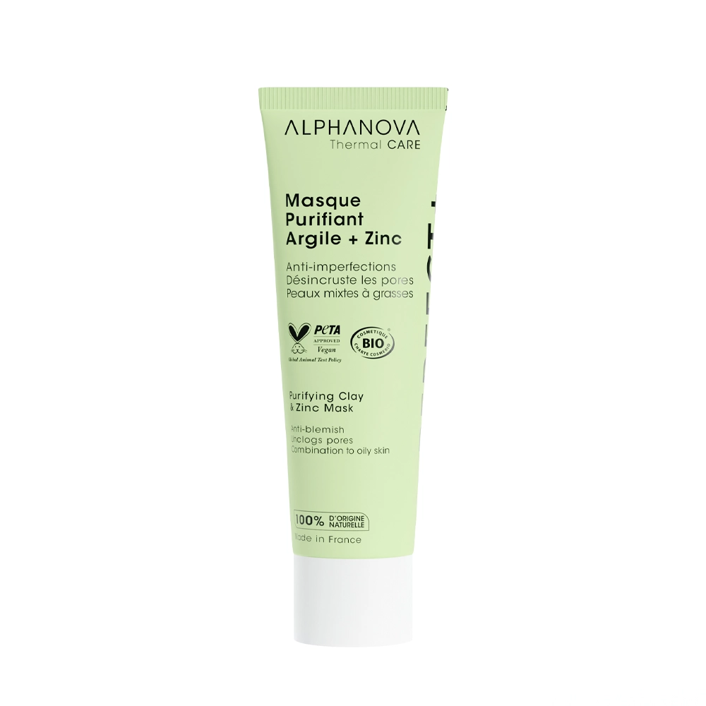 ALPHANOVA Perfect+ Puhastav savi- ja tsingimask rasusele nahale, 50 ml