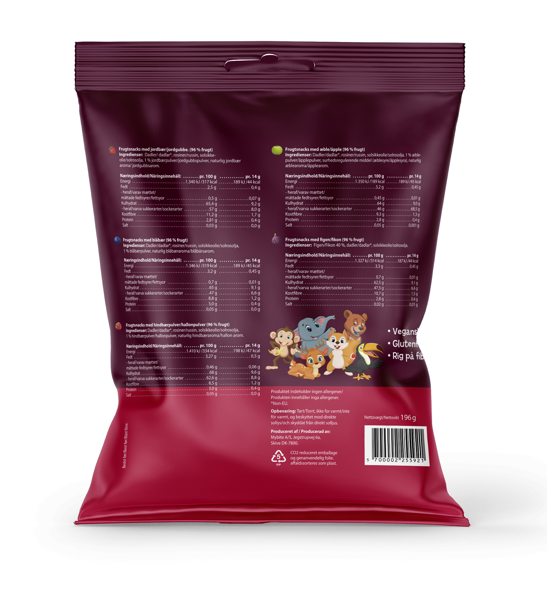 MYBITE puuviljasnäkkide segupakk, 200g - Image 2