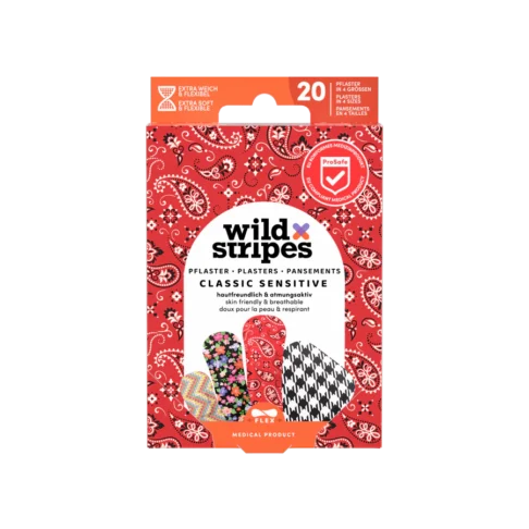 WILD STRIPES Classic Sensitive Fashion lõbusad ja nahasõbralikud plaastrid tundlikule nahale, 20tk