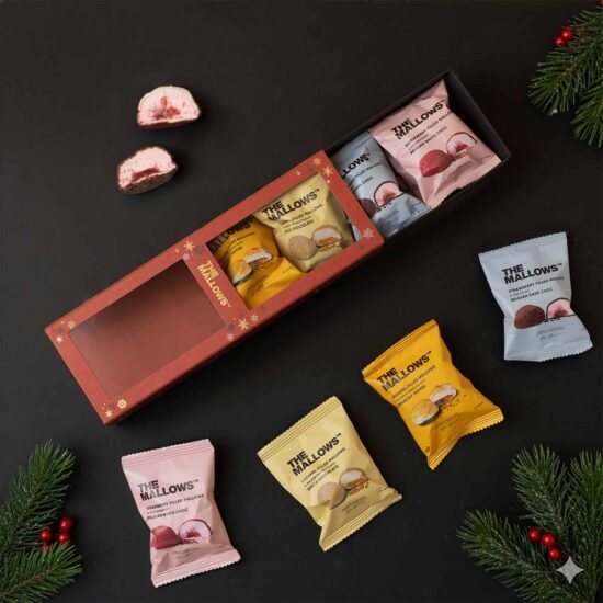 THE MALLOWS Winter edition maasika ja karamelliga täidetud vahukommid, 8tk - Image 2