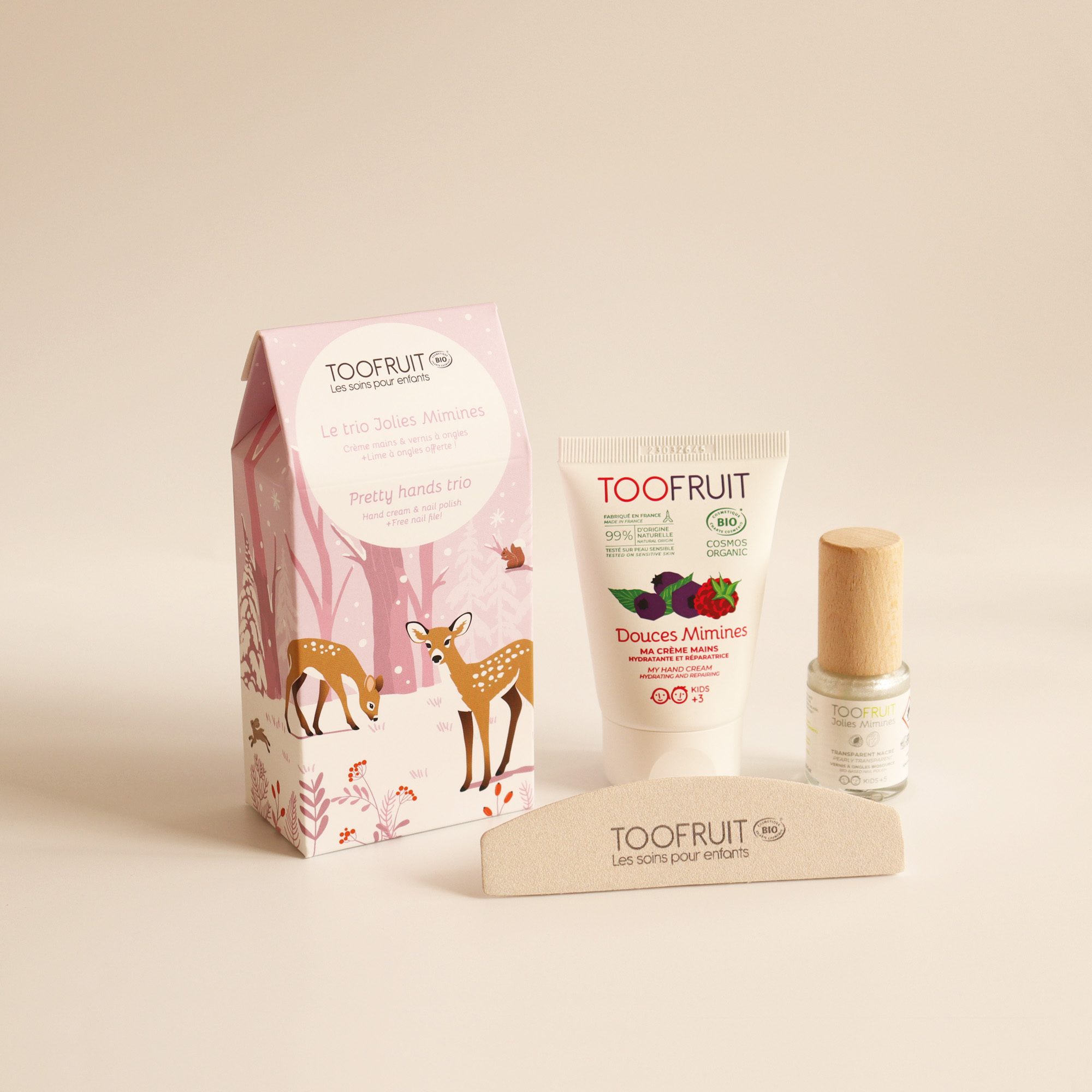 TOOFRUIT Jõulukomplekt Pretty Hands Trio küünelaki, kätekreemi ja küüneviiliga - Image 4