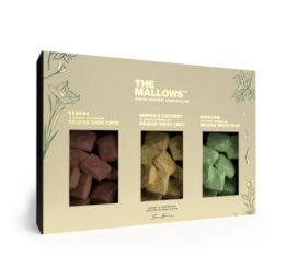 THE MALLOWS Gurmeevahukommide kinkekarp 3 maitsega: pistaatsia, mango ja tume šokolaad, 150g