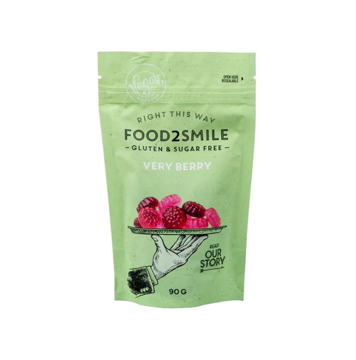FOOD2SMILE Very Berry suhkruvabad kummikommid, 85g