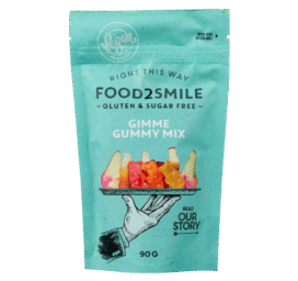 FOOD2SMILE Suhkruvabad kummikommid Gimme Gummy mix, 90g