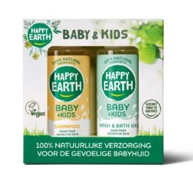 Happy Earth Baby & Kids stardipakett beebišampooni ja vannigeeliga, 2 × 100 ml