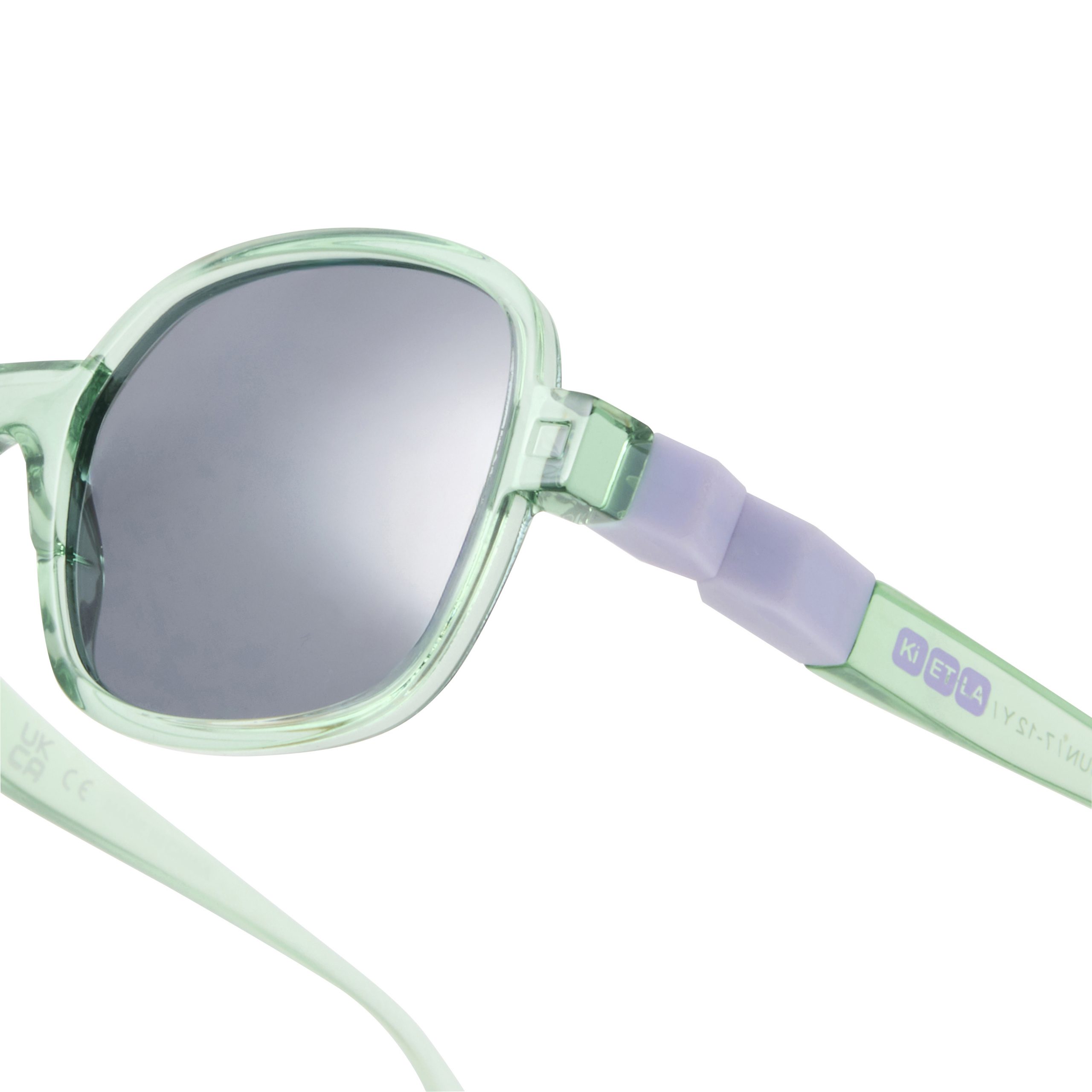 KIETLA URBAN laste kandilised polariseeritud 180° painduvate sangadega kõrge UVA/UVB kaitsega päikeseprillid lastele vanuses 4–7 aastat, GREEN LAVENDEL - Image 4