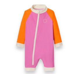 KIETLA ICONIC Ujumiskostüüm UPF 50+ päikesekaitsekanga ja UV-sensoriga 6-12 kuud, PINK RED