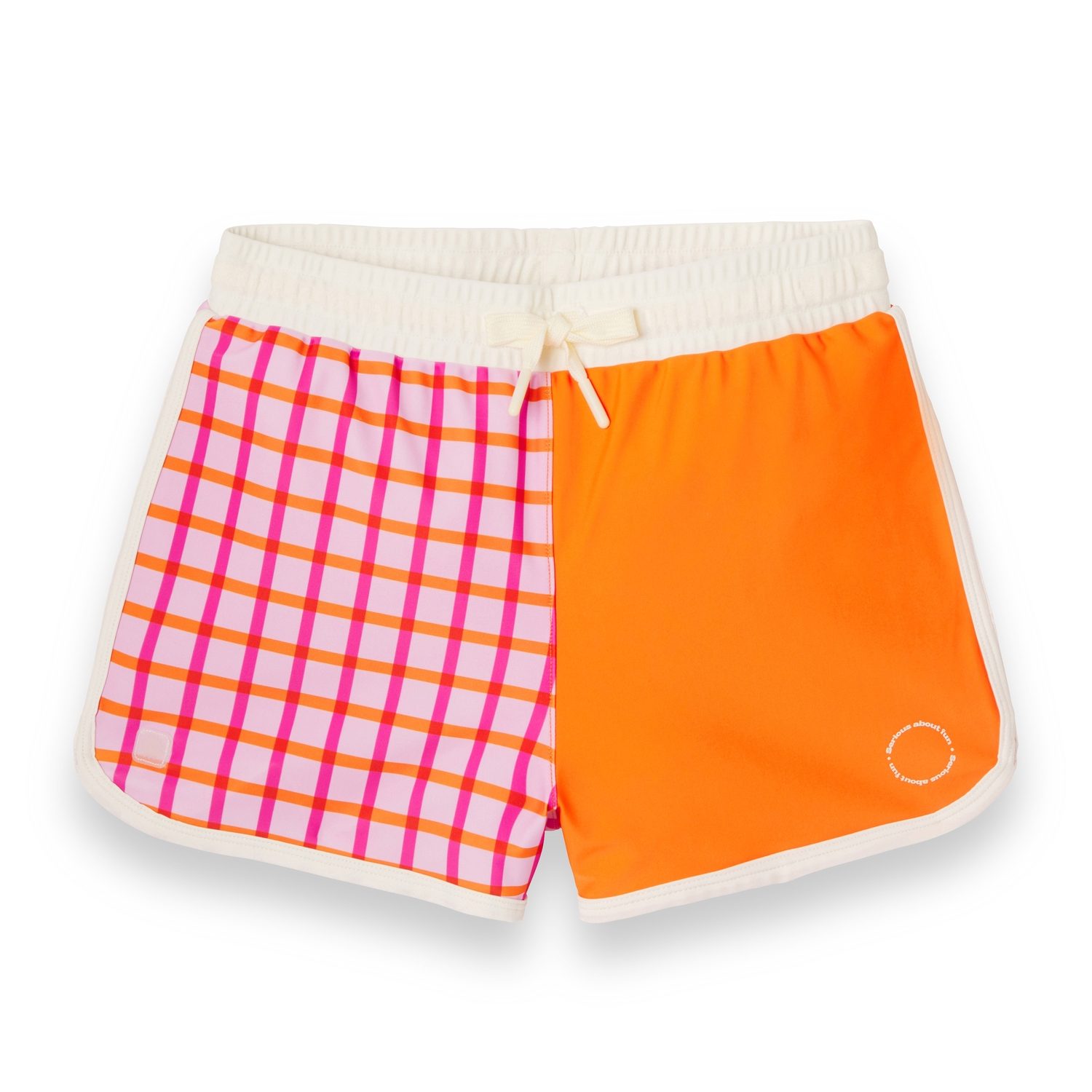 KKIETLA ICONIC Ujumispüksid UPF 50+ päikesekaitsekanga ja UV-sensoriga 2-4 aastasele, TARTAN RED - Pilt 11