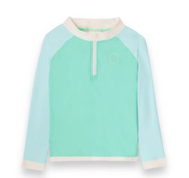 KIETLA ICONIC Ujumis T-särk UPF 50+ päikesekaitse kanga ja UV-sensoriga 2-4 aastasele, GREEN BLUE