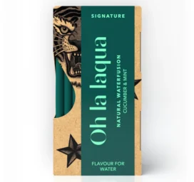 OH LA LAQUA Maitseveeessents ilma suhkru ja magusaineta Kurk & Piparmünt, 10tk