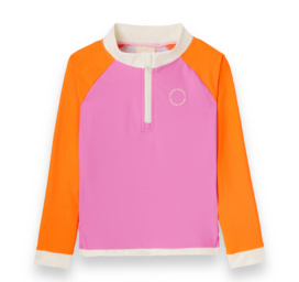 KIETLA ICONIC Ujumis T-särk UPF 50+ päikesekaitsekanga ja UV-sensoriga 2-4 aastasele, PINK RED