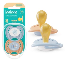 BABOO Calmy lateksist ümmargune lutt Blue Haze 6+ kuud, 2 tk