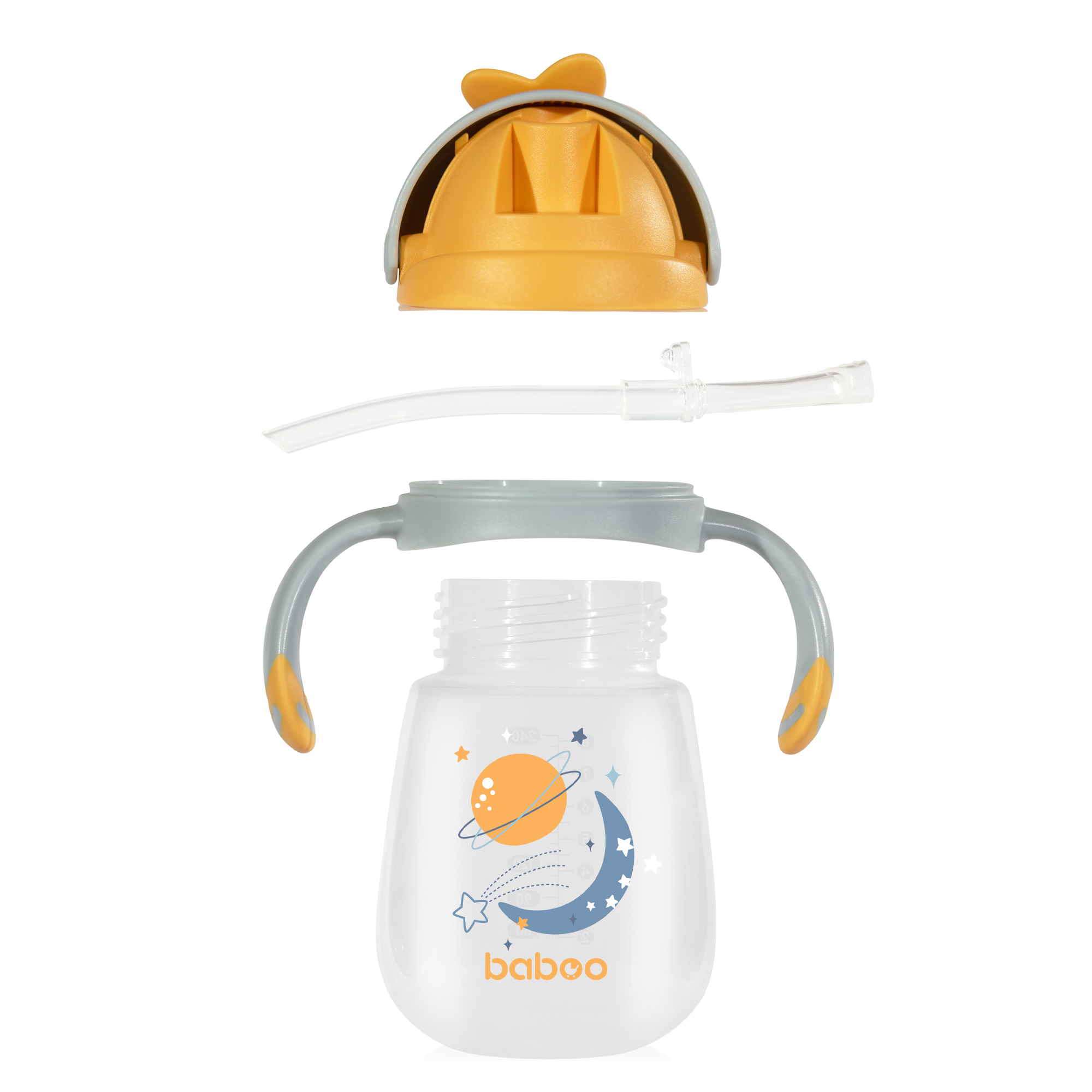 BABOO Joogipudel silikoonkõrrega Blue Haze 9+ kuud, 240ml - Image 4