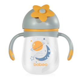 BABOO Joogipudel silikoonkõrrega Blue Haze 9+ kuud, 240ml