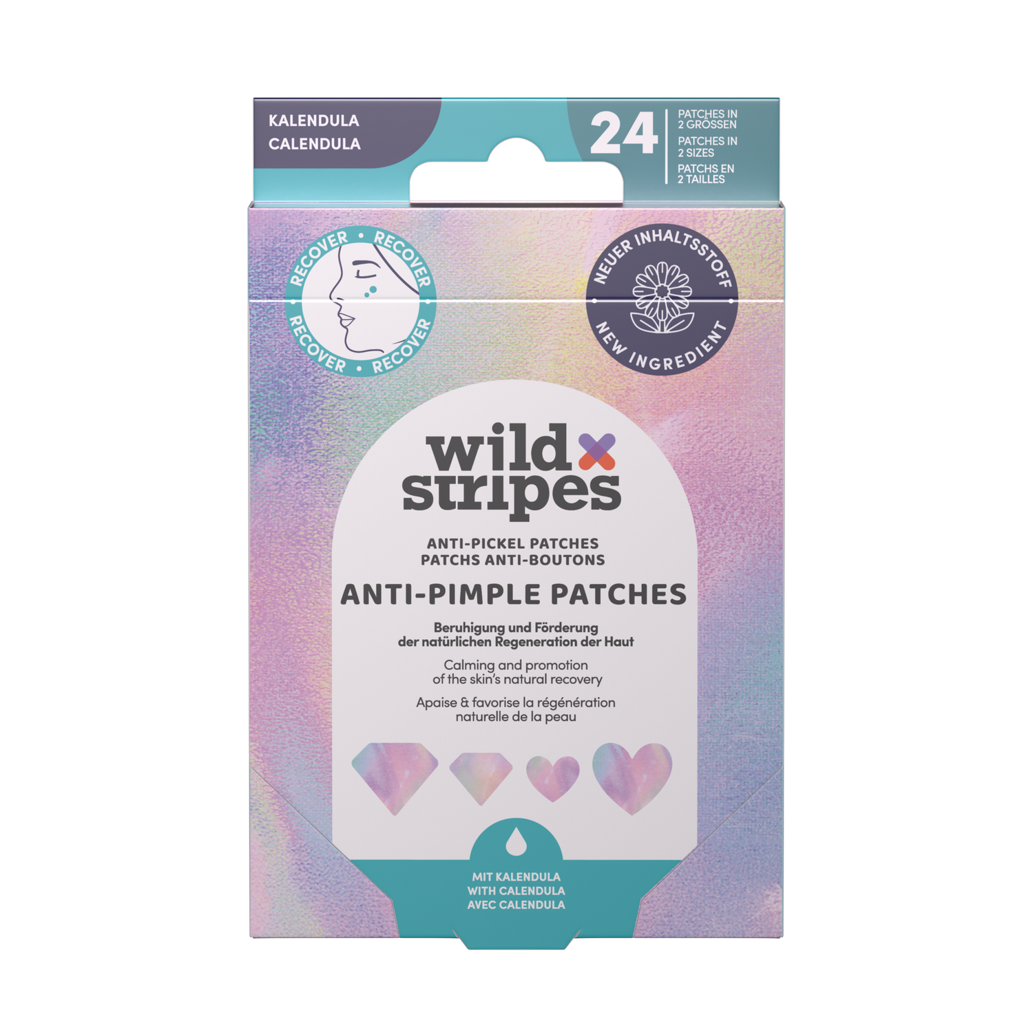 WILD STRIPES Anti-Pimple Patches Diamond Recover plaastrid saialilleekstrakti ja hüdrokolloidmaterjaliga, 24tk