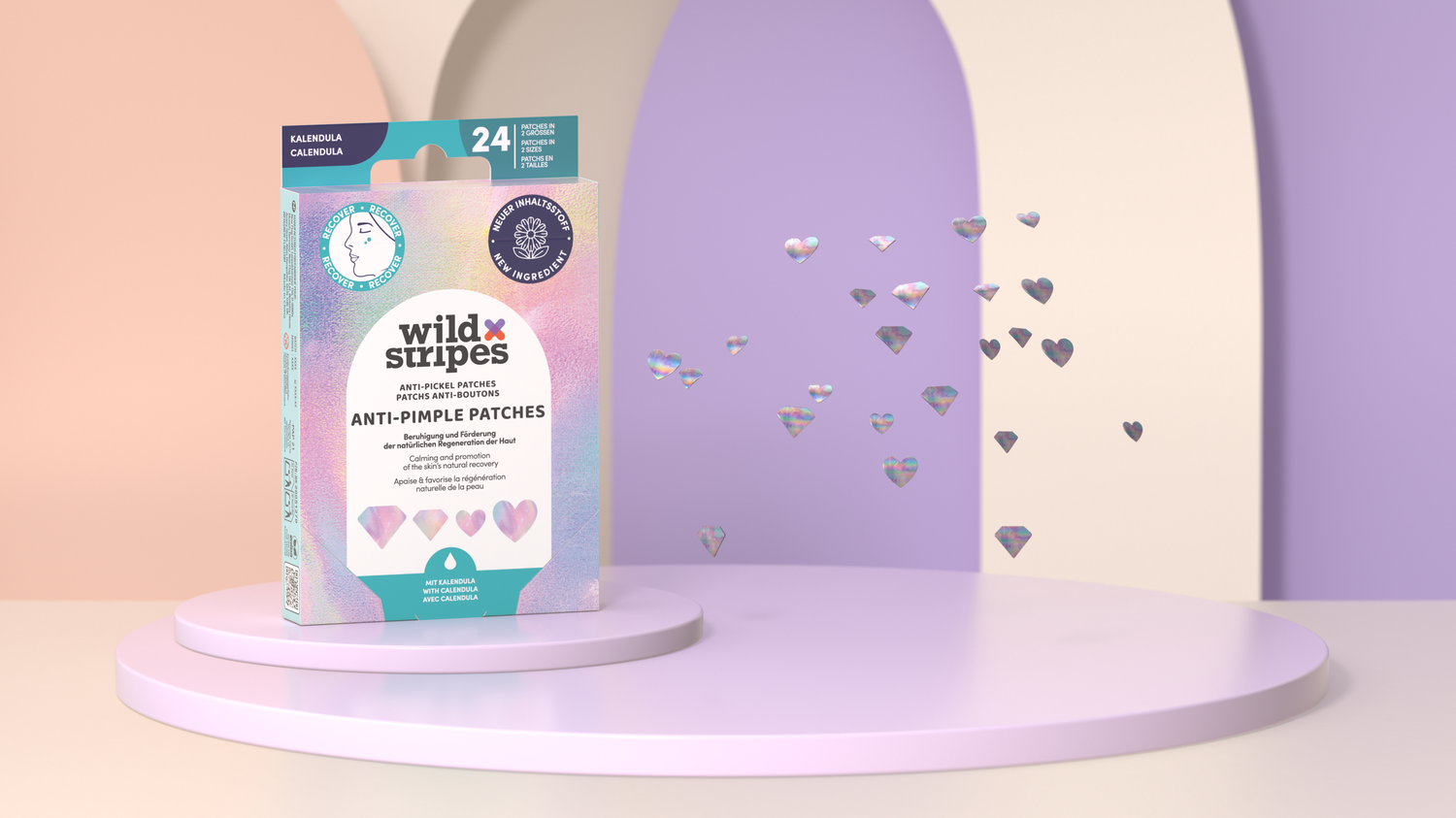 WILD STRIPES Anti-Pimple Patches Diamond Recover plaastrid saialilleekstrakti ja hüdrokolloidmaterjaliga, 24tk - Image 8