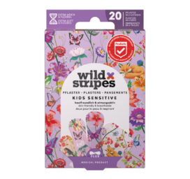 WILD STRIPES Kids Sensitive Garden Adventure lõbusad ja nahasõbralikud plaastrid tundlikule nahale, 20tk