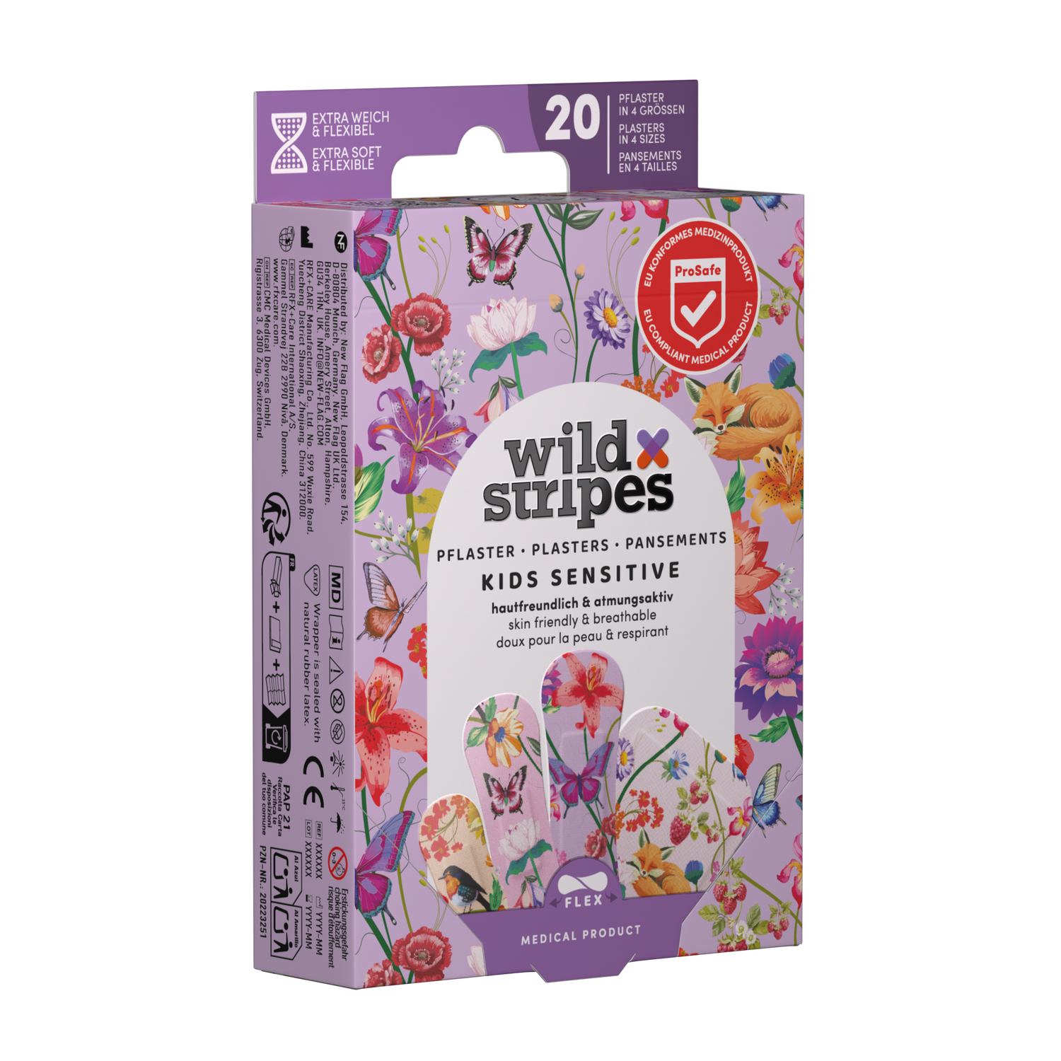 WILD STRIPES Kids Sensitive Garden Adventure lõbusad ja nahasõbralikud plaastrid tundlikule nahale, 20tk - Image 8
