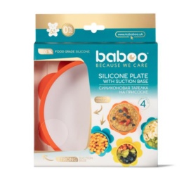BABOO silikoonist kauss iminapaga, Oranž 6+ kuud